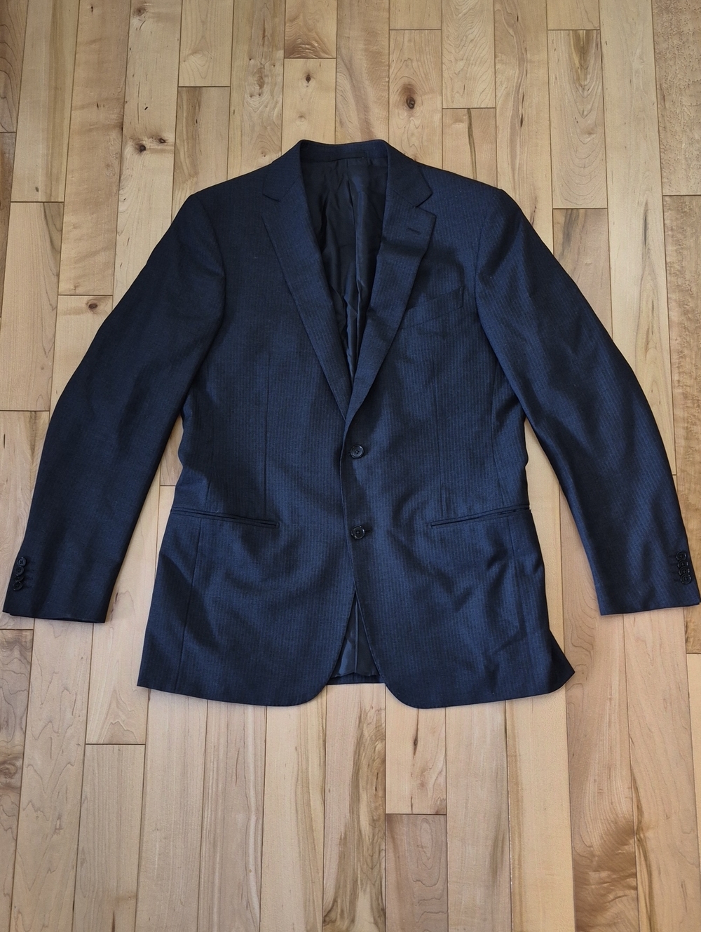 Ermenegildo Zegna Navy Pinstripe Two-Button Blazer